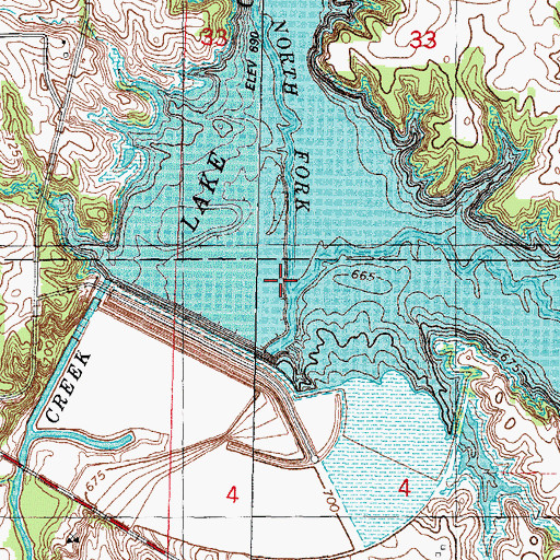 Topographic Map of North Fork Salt Creek, IL