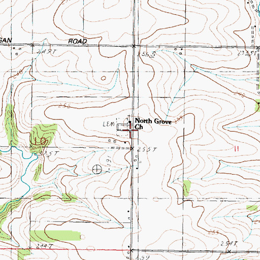 Topographic Map of North Grove School (historical), IL