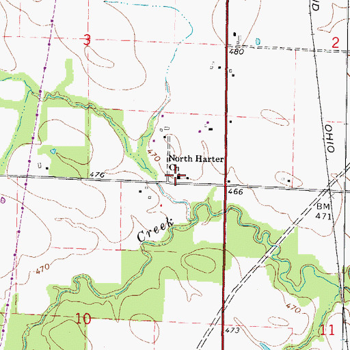 Topographic Map of North Harter Church, IL