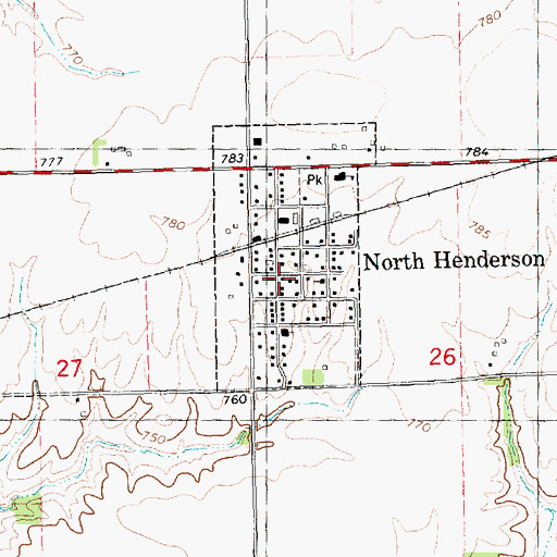 Topographic Map of North Henderson, IL