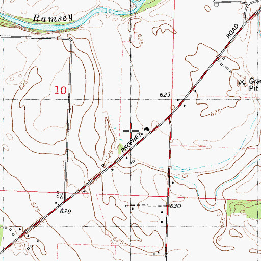 Topographic Map of North Hume School (historical), IL