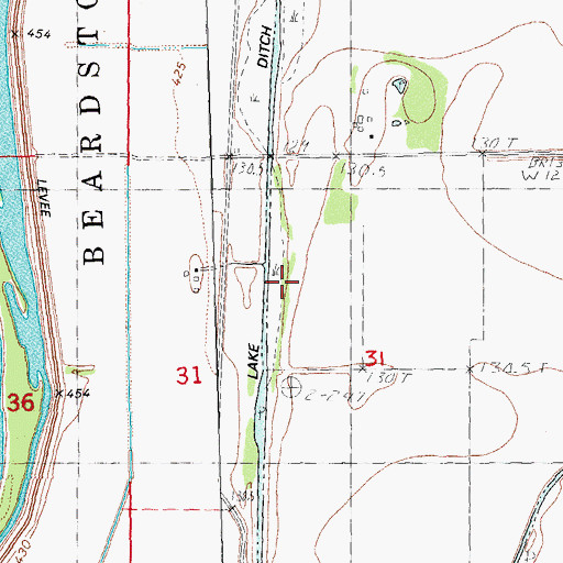 Topographic Map of North Lake Ditch, IL