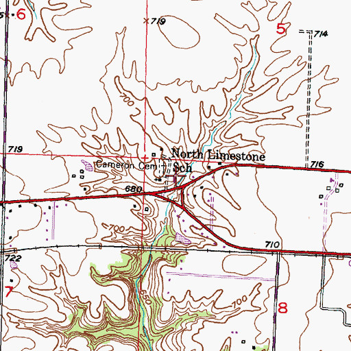 Topographic Map of North Limestone School, IL