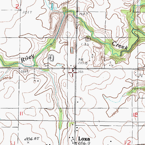Topographic Map of North Loxa School (historical), IL