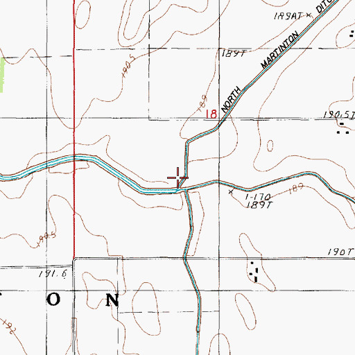 Topographic Map of North Martinton Ditch, IL