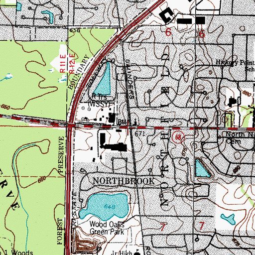 Topographic Map of North Northfield, IL