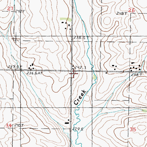 Topographic Map of North Otter Creek School (historical), IL