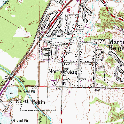 Topographic Map of North Pekin, IL