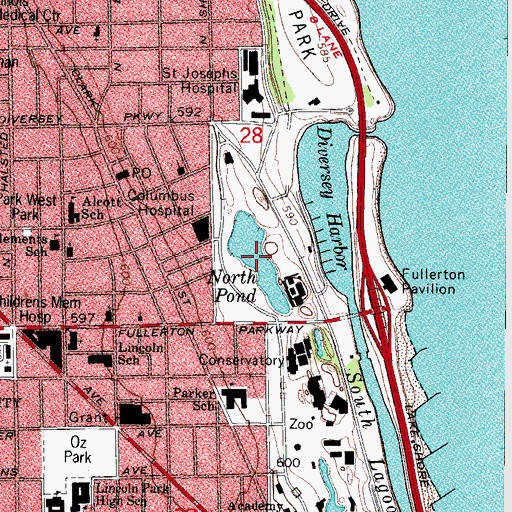 Topographic Map of North Pond, IL