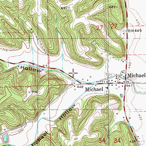 Topographic Map of North Prong Michael Hollow, IL