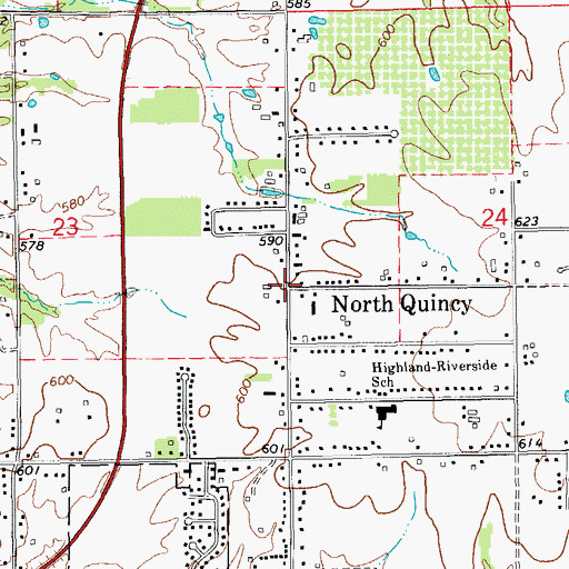 Topographic Map of North Quincy, IL