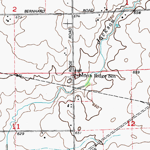 Topographic Map of North Ridge School, IL