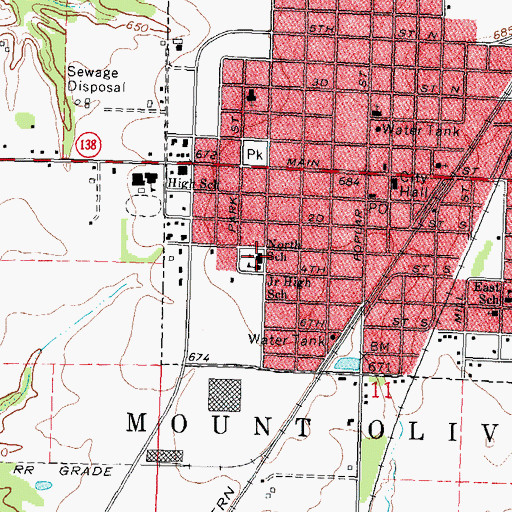 Topographic Map of North School, IL