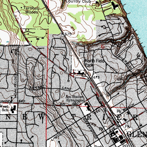 Topographic Map of North School, IL