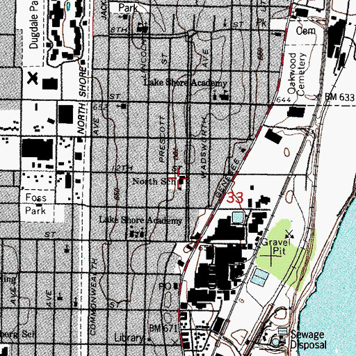 Topographic Map of North Elementary School, IL