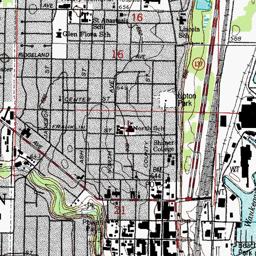 Topographic Map of North Elementary School, IL