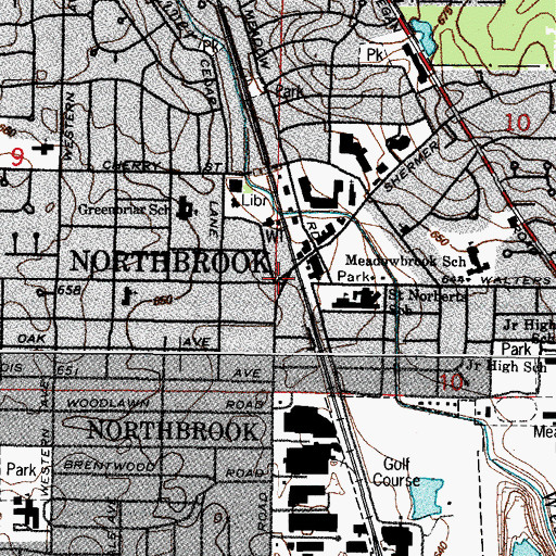 Topographic Map of Northbrook, IL