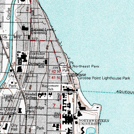 Topographic Map of Northeast Park, IL