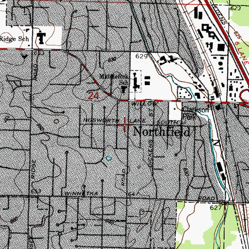 Topographic Map of Northfield, IL