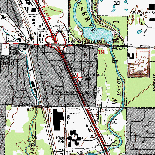 Topographic Map of Northfield Park, IL