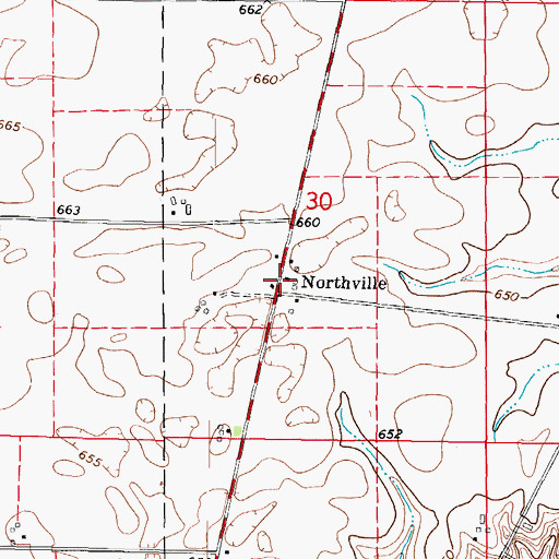 Topographic Map of Northville, IL