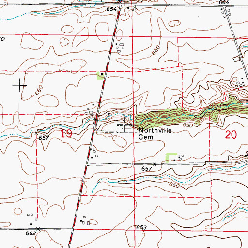 Topographic Map of Northville Cemetery, IL