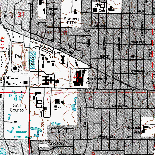 Topographic Map of Northwest Community Hospital, IL