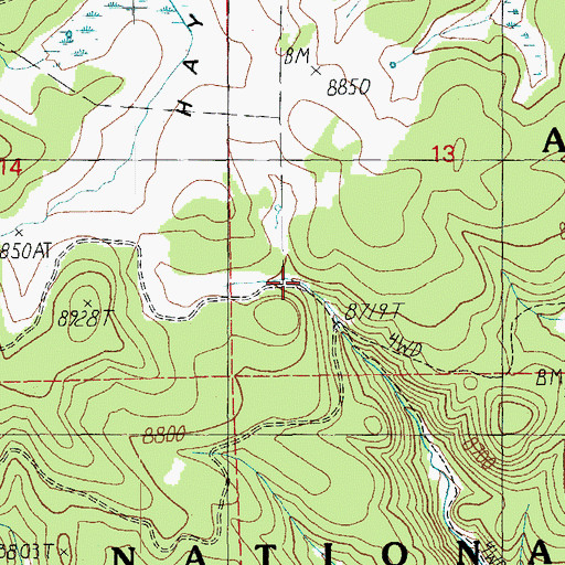Topographic Map of Hayground Tank, AZ