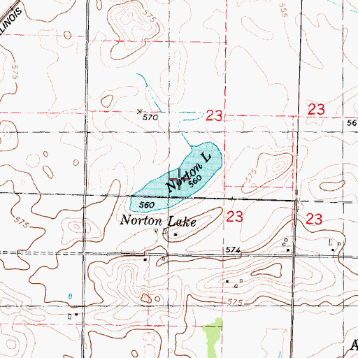 Topographic Map of Norton Lake, IL