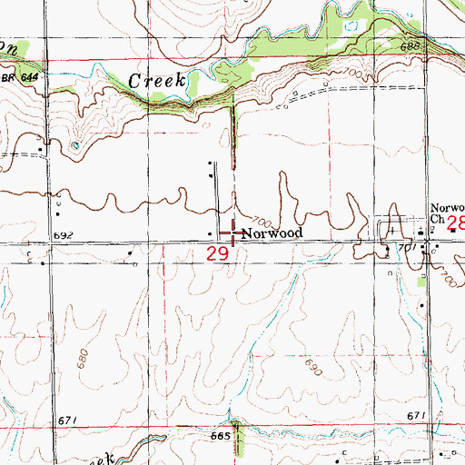 Topographic Map of Norwood, IL