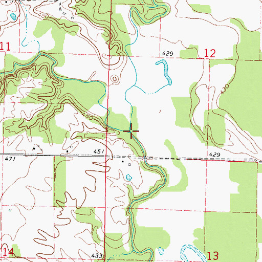 Topographic Map of Novak Creek, IL