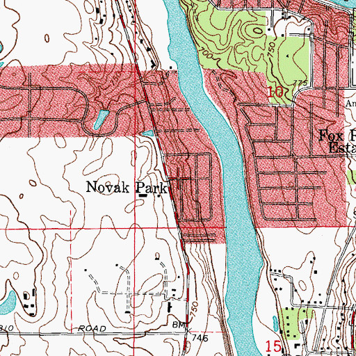 Topographic Map of Novak Park, IL