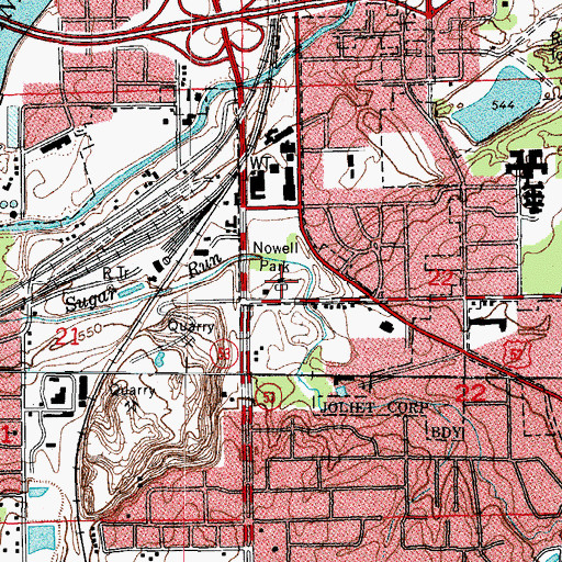 Topographic Map of Nowell Park, IL