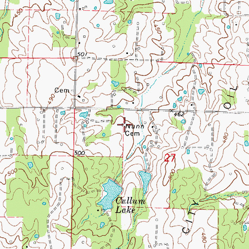 Topographic Map of Nunn Cemetery, IL