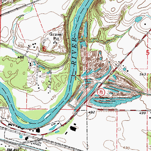 Topographic Map of O'Neill Branch, IL