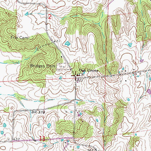 Topographic Map of Oak Grove Church, IL