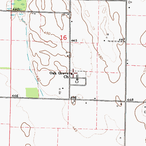 Topographic Map of Oak Grove Church, IL