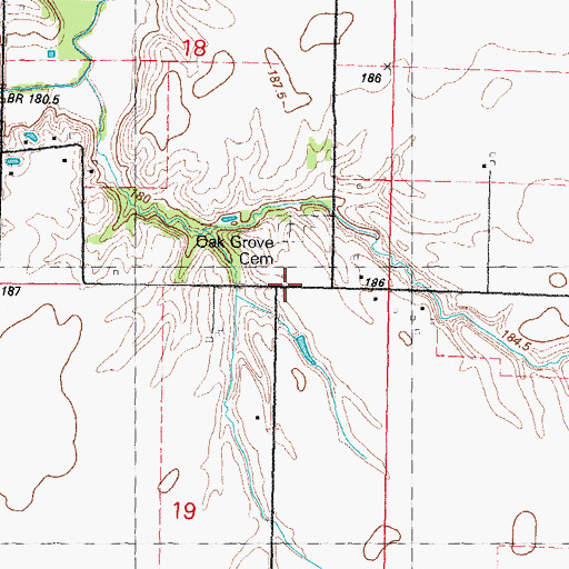 Topographic Map of Oak Grove School (historical), IL