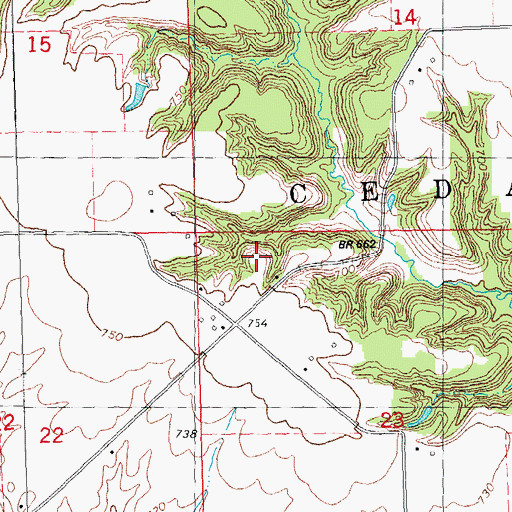 Topographic Map of Oak Grove School (historical), IL