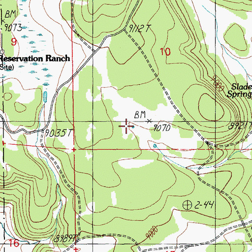 Topographic Map of Section Ten Tank, AZ