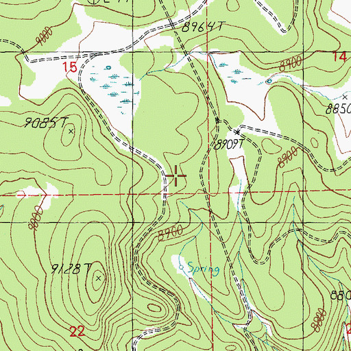 Topographic Map of Section Fourteen Tank, AZ