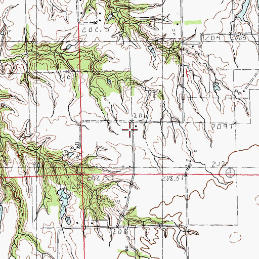 Topographic Map of Oak Hill School (historical), IL