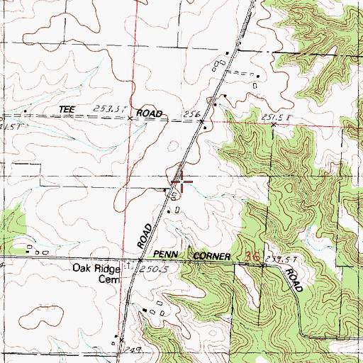 Topographic Map of Oak Ridge School (historical), IL