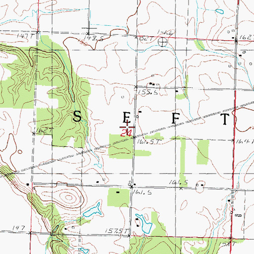 Topographic Map of Oakdale School (historical), IL