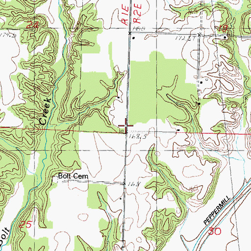 Topographic Map of Oakdale School (historical), IL