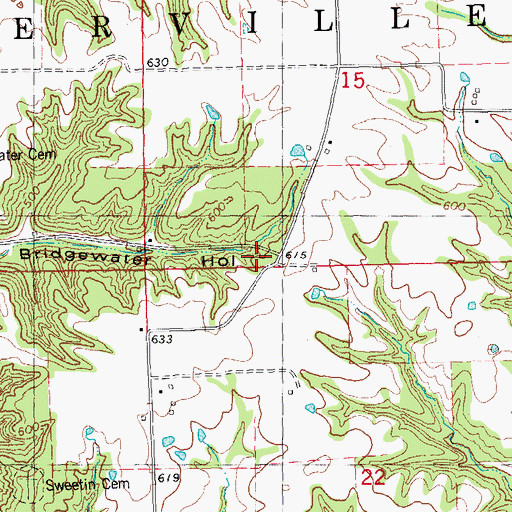 Topographic Map of Oakdale School (historical), IL