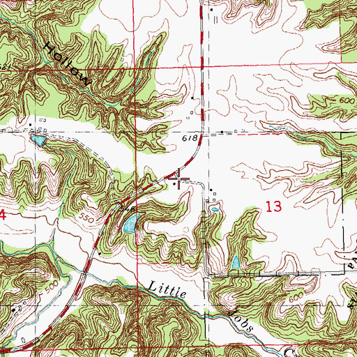 Topographic Map of Oakdale School (historical), IL