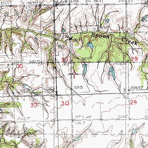 Topographic Map of Oakland School (historical), IL