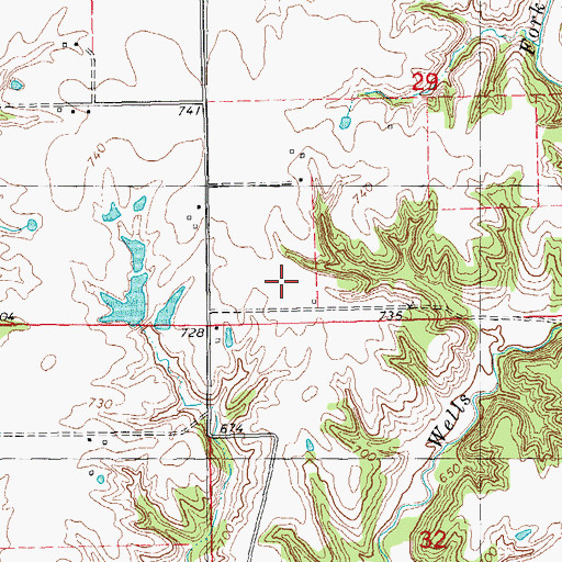 Topographic Map of Oakland School (historical), IL