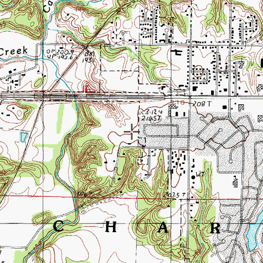 Topographic Map of Oakridge School (historical), IL